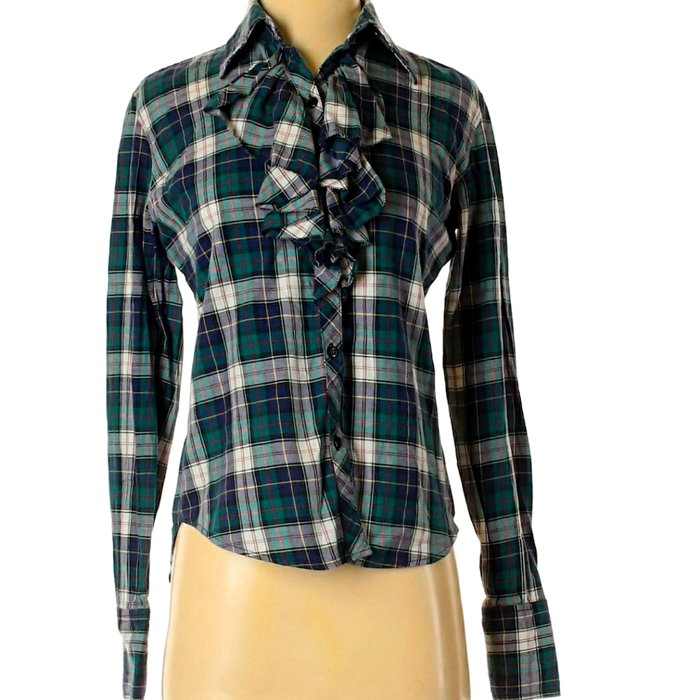 Ivy Button Down Green Plaid Shirt